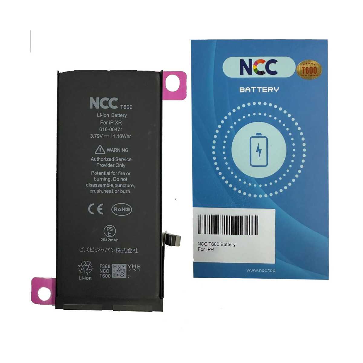 Batteria compatibile NCC T600 per iPhone XR A1984 A2105 A2106 con TI Chip 2942mAh