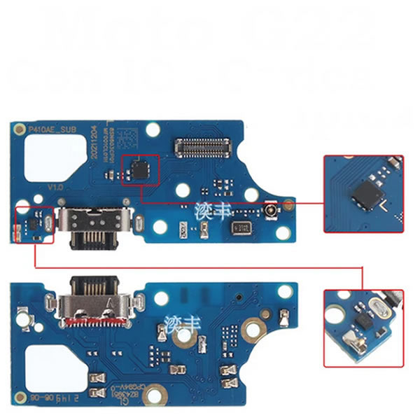 Dock USB Per Motorola Moto G22 - Con IC e Carica Rapida - Jack AUX