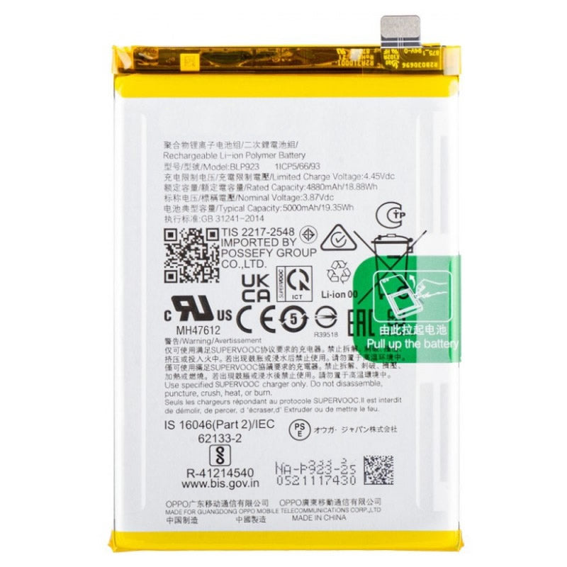 Batteria BLP923 pari originale compatibile per Realme C51 RMX3830