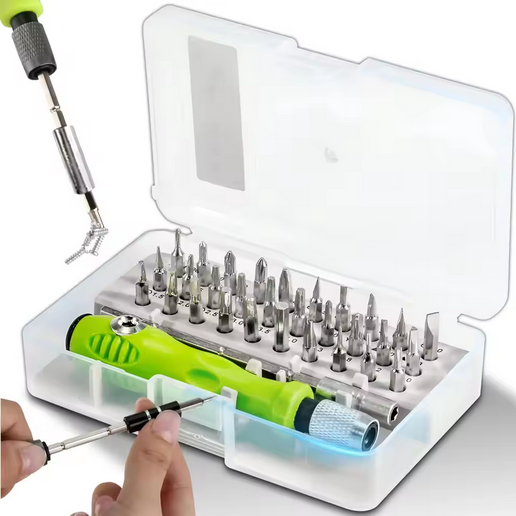 Mini Set di Cacciaviti di Precisione 32 in 1 Magnetici - Kit Multifunzione per Riparazioni Domestiche e Dispositivi di Precisione