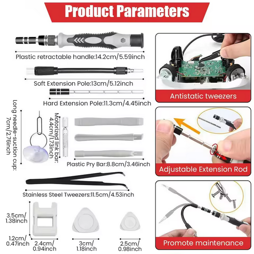 Set Cacciaviti di Precisione 115 in 1 - Magnetici, Professionali, per Riparazione Laptop, Smartphone e Dispositivi Elettronici